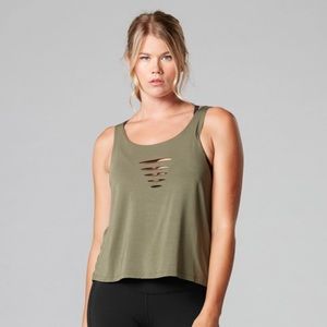 Tavi Noir Laser Cut Tank Top Olive NWT